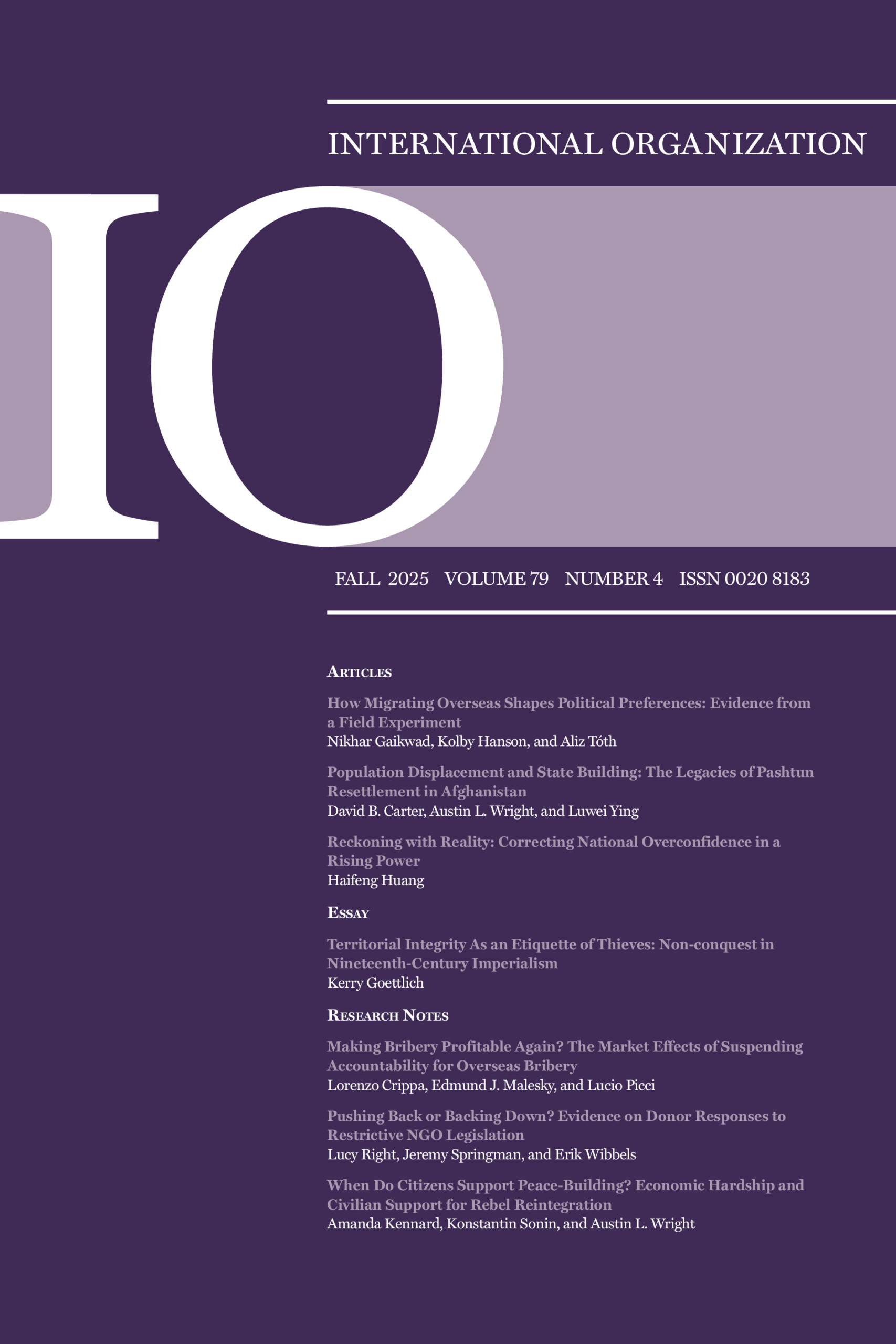 International Organization cover